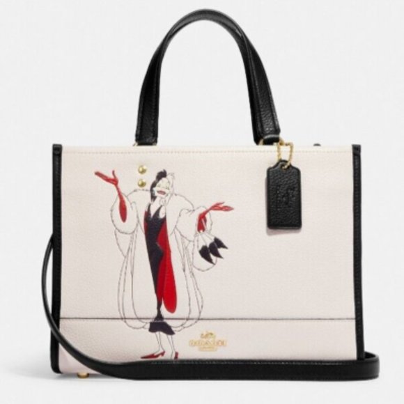 Disney X Coach Dempsey Carryall with Cruella Motif & Matching Wallet, VERY CUTE - Picture 2 of 4
